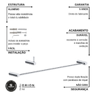 Kit Acessórios De Banheiro Metal Preto Fosco 2050OR Orion