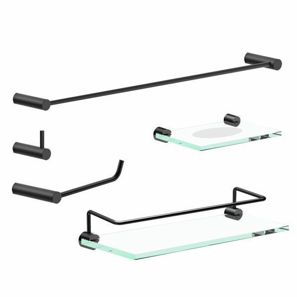 Kit Acessórios De Banheiro Metal Preto Fosco 2100OR Orion