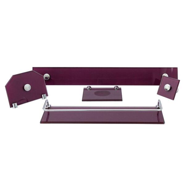 Kit Acessórios De Banheiro Vidro 8 Mm Colorido Medida Reto