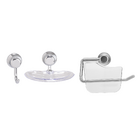 Kit Acessórios de Parede para Banheiro 3 Peças em Resina Termoplástica Transparente Rimini Aquaplas