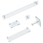 Kit Acessórios de Parede 5 peças em Metal e Vidro Incolor Colorati VB Cristais