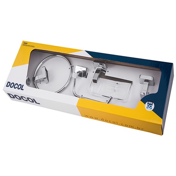 Kit Acessórios de Parede 5 Peças em Metal Trip Docol