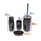 Kit Acessórios De Porcelana Para Banheiro 4 Peças Preto St1886