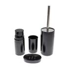 Kit Acessórios De Porcelana Para Banheiro 4 Peças Preto St1886