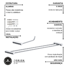 Kit Acessórios Duplo De Banheiro Metal Alto Brilho 2040OR Ori