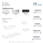Kit Acessórios Duplo Para Banheiro Metal Escovado 2060OR Orion