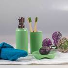 Kit Acessórios Em Cerâmica Verde Claro P/ Banheiro 3 Peças Hb