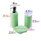 Kit Acessórios Em Cerâmica Verde Claro P/ Banheiro 3 Peças Hb