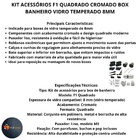 Kit Acessórios F1 Quadrado Cromado Box Banheiro Vidro Tempera