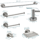 Kit Acessorios Inox Conjunto 5 Peças Toalheiro 60cm Papeleira
