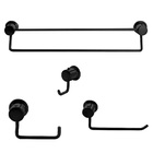 Kit Acessórios P Banheiro Super Luxo 4 Peças Em Metal Preto F