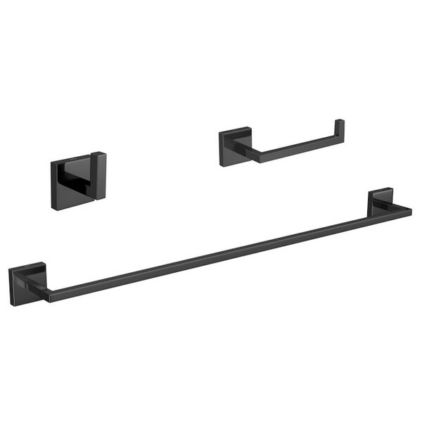 Kit Acessórios Para Banheiro 03 Peças Clean Black Noir Deca