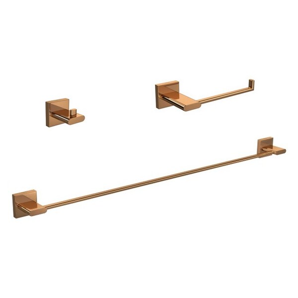 Kit Acessórios Para Banheiro 03 Peças Polo Red Gold Deca