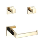 Kit Acessórios Para Banheiro 3 Peças Dourado Brilhante