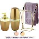 Kit Acessórios Para Banheiro 3 Peças Luxo Wp Connect - Dourado