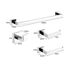 Kit Acessórios para Banheiro 4 Pçs - Aço Inoxidável Polido