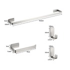 Kit Acessórios Para Banheiro 4 Peças Em Aço Inox Escovado