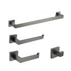 Kit Acessórios Para Banheiro 4 Peças Grafite - Kitbaco - Kacg