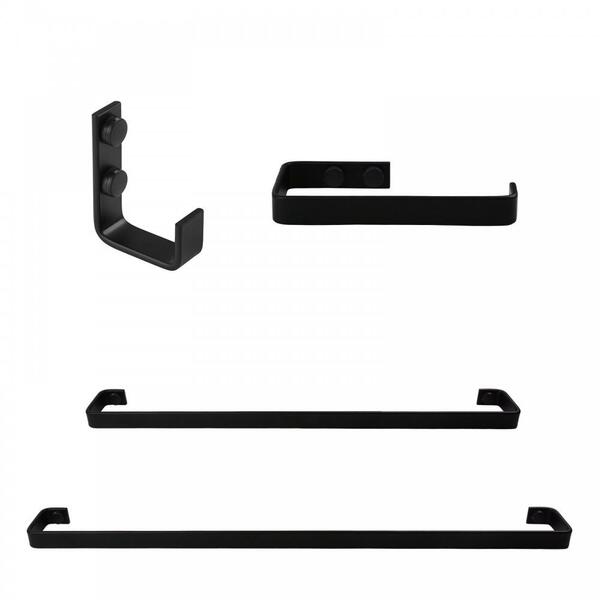 Kit Acessórios Para Banheiro 4 Peças Preto Fosco Ducon