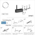 Kit Acessórios Para Banheiro 4 Peças Toalheiro Duplo Preto 85