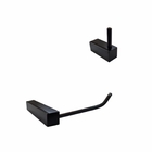 Kit Acessórios Para Banheiro 4 Peças Toalheiro Duplo Preto 85