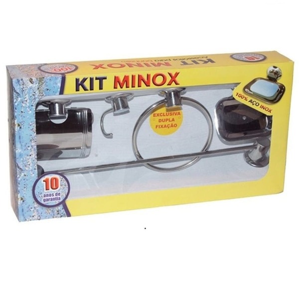Kit Acessórios Para Banheiro 5 Peças Aço 304 Polido - Minox -
