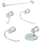 Kit Acessorios Para Banheiro 5 Peças Luxo Polido Fixação Dupla