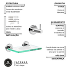 Kit Acessórios Para Banheiro 5 Peças Preto Fosco Atenas