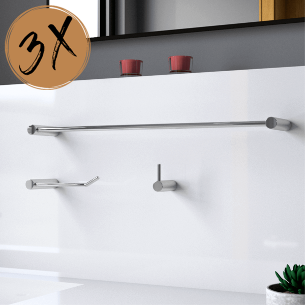 Kit Acessórios Para Banheiro (3 Kits) 9 Peças Slim 526ls3