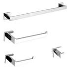 Kit Acessórios Para Banheiro Aço Inox 4 Peças - Cromado