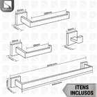 Kit Acessórios Para Banheiro Aço Inox 4 Peças Luxo Preto Fosco