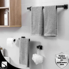 Kit Acessórios Para Banheiro Aço Inox 4 Peças Luxo Preto Fosco