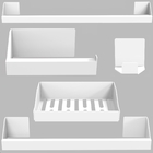 Kit Acessórios Para Banheiro Branco 5 Peças Master Slim Df