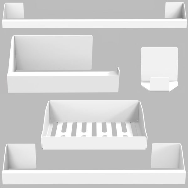 Kit Acessórios Para Banheiro Branco 5 Peças Master Slim Df