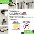 Kit Acessórios Para Banheiro Com Adesivo 7 Peças Preto Elg