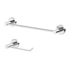 Kit Acessórios Para Banheiro Com Porta Toalhas Prata Polido