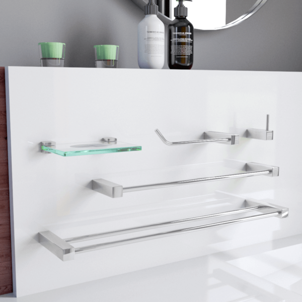 Kit Acessórios para Banheiro Cromado Polido Duplo 5 Peças 209