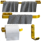 Kit Acessórios Para Banheiro Dourado 4 Peças Plus