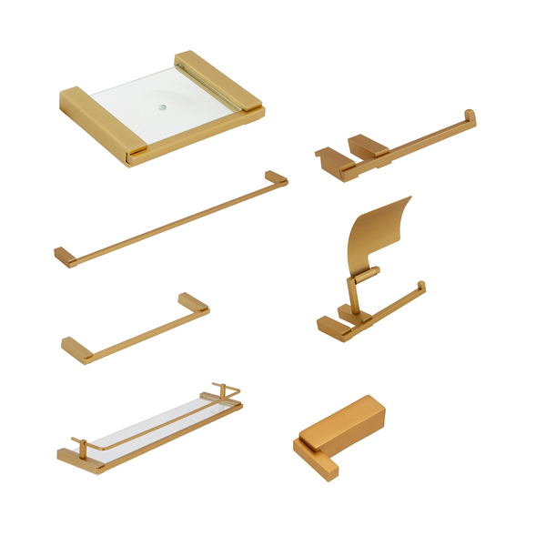 Kit Acessórios para Banheiro Dourado Quartzo
