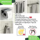 Kit Acessórios Para Banheiro Inox Adesivo 4pçs Elg