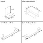 Kit Acessórios Para Banheiro Inox Com Adesivo 7 Peças Elg