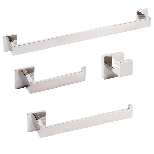 Kit Acessórios Para Banheiro Inox Premium Cromado 4 Peças - F