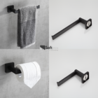 Kit Acessórios Para Banheiro Lavabo Duas Peças Preto Black