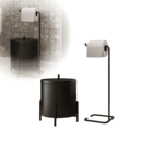 Kit Acessórios Para Banheiro Lixeira E Suporte Porta Papel Hi