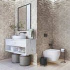 Kit Acessórios Para Banheiro Lixeira E Suporte Porta Papel Hi