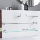 Kit Acessórios Para Banheiro Porta Shampoo Troia 5 Peças Prata