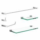 Kit Acessórios Para Banheiro Porta Shampoo Troia 5 Peças Prata