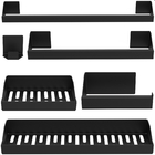 Kit Acessórios Para Banheiro Preto 6 Peças Master Slim Df