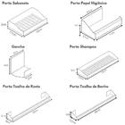 Kit Acessórios Para Banheiro Preto 6 Peças Master Slim Df