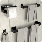 Kit Acessórios Para Banheiro Preto Adesivo 4pçs Elg